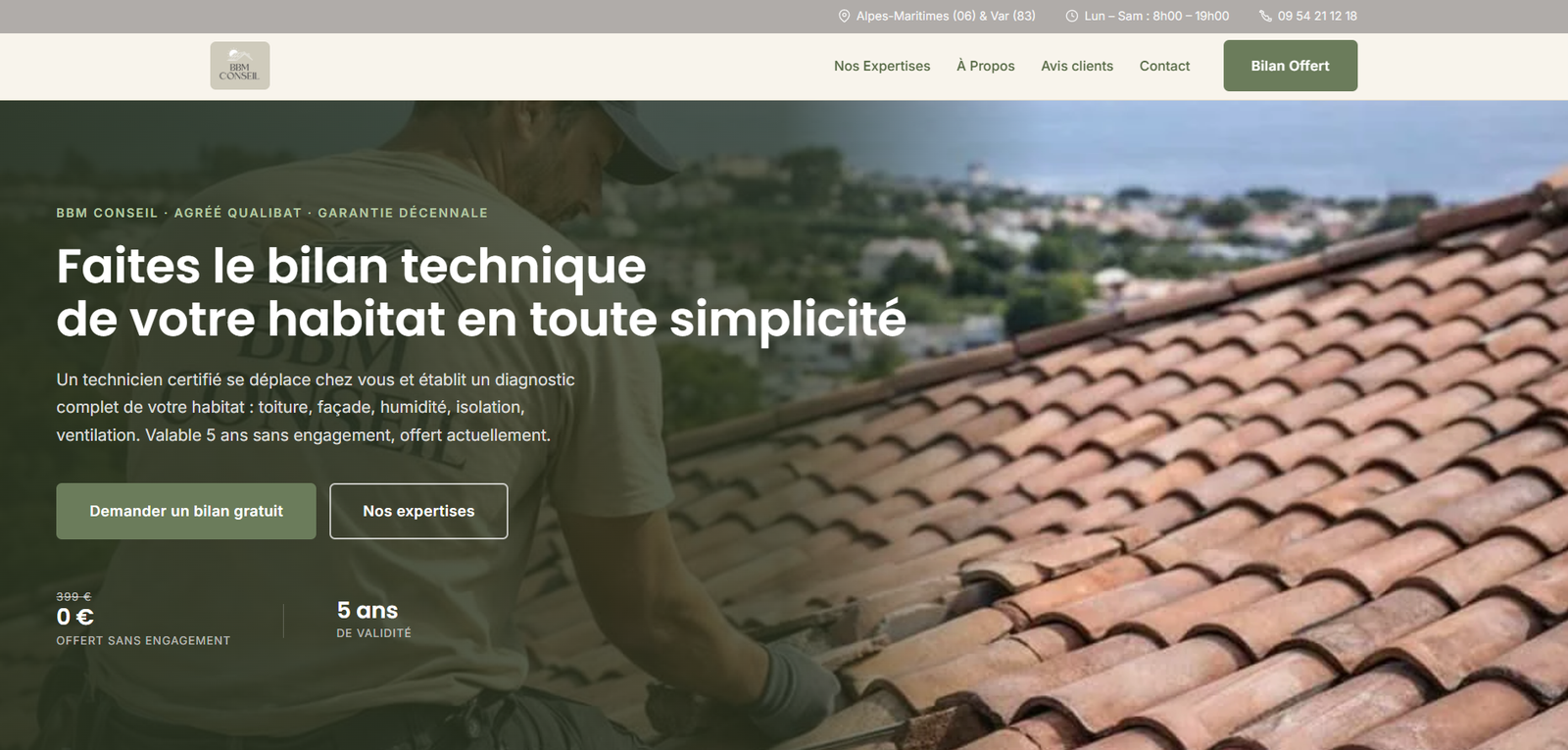 BBM Conseil - site vitrine créé par Syelem Dev, développeur web Nice